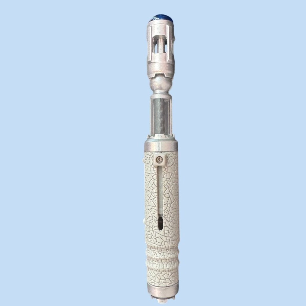 DOCTOR WHO 10th Doctor Sonic Screwdriver Toy Silver Blue Light Up Extendable